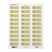 Geel monogram met etiket van het hoofdadres (Full Sheet)