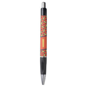 Geel Monogram Oranje geometrisch patroon Pen