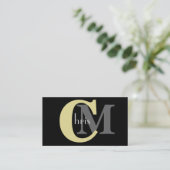 Geel Monogram Visitekaartje (Staand voorkant)