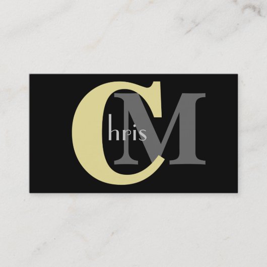 Geel Monogram Visitekaartje (Voorkant)
