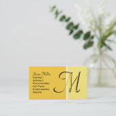 geel monogram visitekaartje (Staand voorkant)