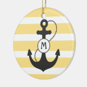 Geel monogram voor Nautical Anchor Keramisch Ornament (Links)