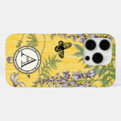 Geel Monogram  Wisteria Flower Case-Mate iPhone Case (Achterkant (horizontaal))