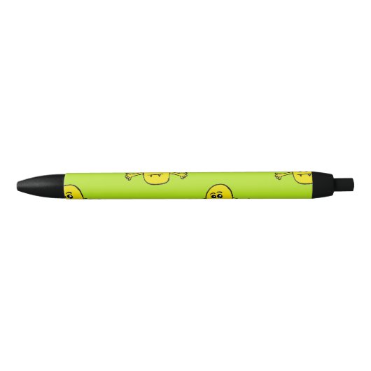 Geel monster op groen zwarte inkt pen (Voorkant)