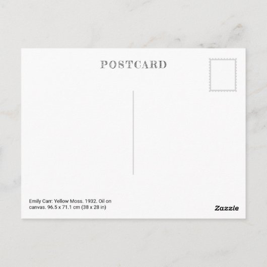 Geel mos | Emily Carr | Briefkaart (Achterkant)