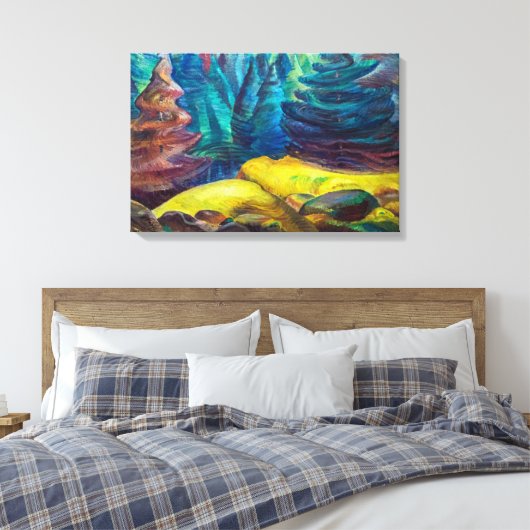 Geel mos | Emily Carr | Canvas Afdruk (Insitu (Slaapkamer))