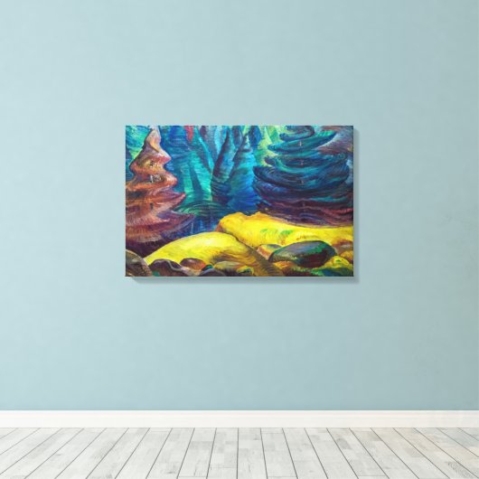 Geel mos | Emily Carr | Canvas Afdruk (Insitu (Houten vloer))