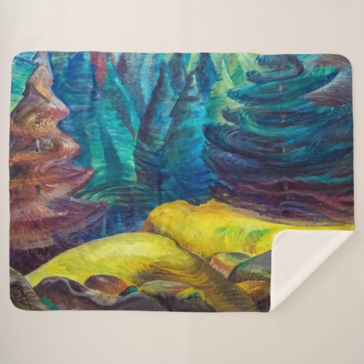 Geel mos | Emily Carr | Sherpa Deken (Voorkant (horizontaal))