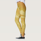 Geel mosterd abstract, modern trendy leggings (Links)
