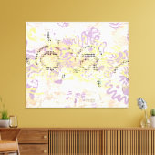 Geel Mosterd wiebelen lijnen en troebel sinaasappe Canvas Afdruk (Insitu (Woonkamer))