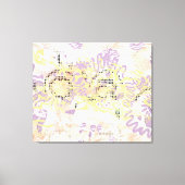 Geel Mosterd wiebelen lijnen en troebel sinaasappe Canvas Afdruk (Voorkant)