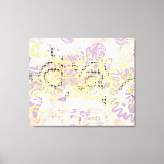 Geel Mosterd wiebelen lijnen en troebel sinaasappe Canvas Afdruk