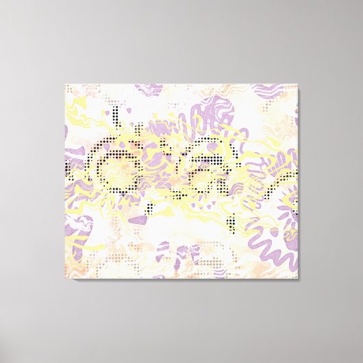 Geel Mosterd wiebelen lijnen en troebel sinaasappe Canvas Afdruk (Voorkant)