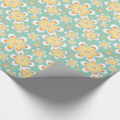geel motief bloem inpakpapier (Hoek)