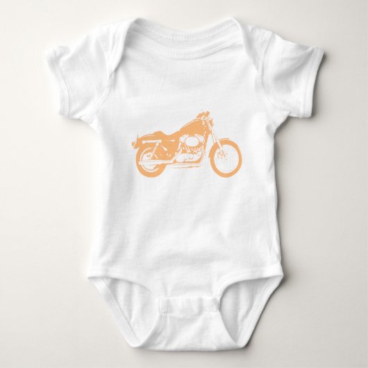 Geel Motorfiets Baby Bodysuit (Voorkant)