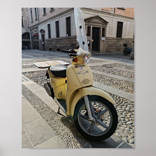 geel Motorfiets poster! Poster (Voorkant)