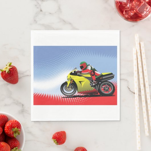 Geel motorrijpapier servetten (Insitu)