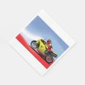 Geel motorrijpapier servetten (Hoek)