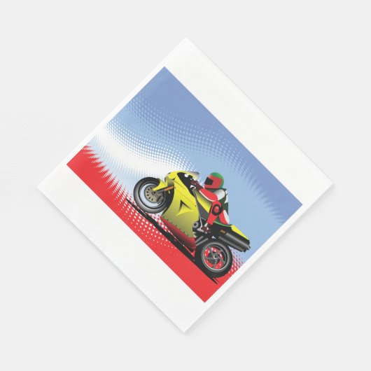Geel motorrijpapier servetten (Hoek)