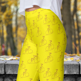 geel mountainbikepatroon leggings