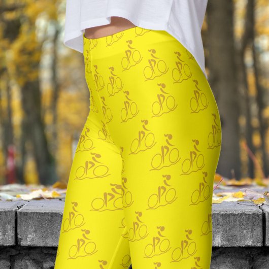 geel mountainbikepatroon leggings
