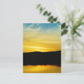 Geel Mt Lake Sunset Briefkaart (Staand voorkant)