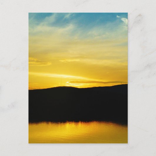 Geel Mt Lake Sunset Briefkaart (Voorkant)