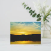 Geel Mt Lake Sunset Briefkaart (Staand voorkant)