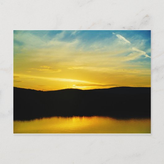 Geel Mt Lake Sunset Briefkaart (Voorkant)