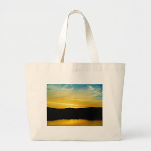 Geel Mt Lake Sunset Grote Tote Bag