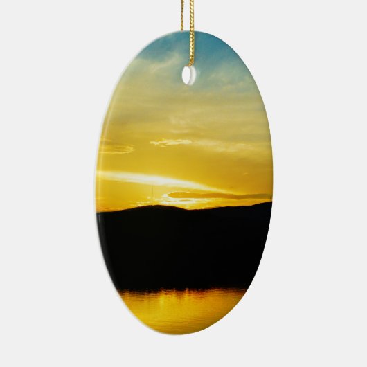 Geel Mt Lake Sunset Keramisch Ornament (Rechts)