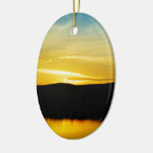 Geel Mt Lake Sunset Keramisch Ornament (Links)