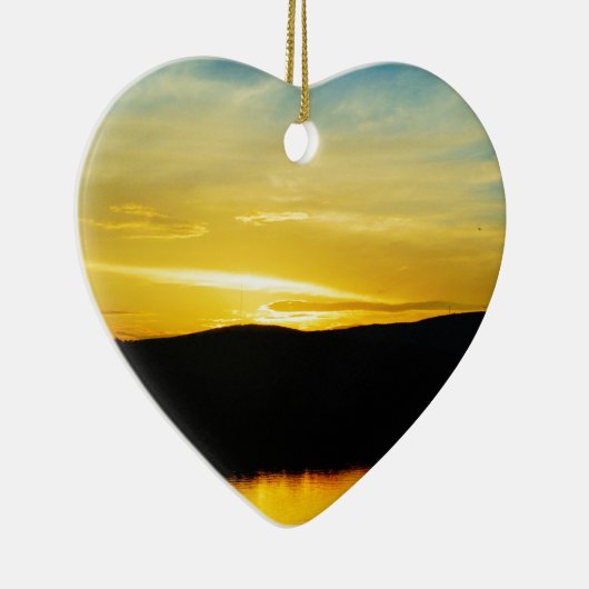 Geel Mt Lake Sunset Keramisch Ornament (Rechts)