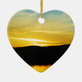 Geel Mt Lake Sunset Keramisch Ornament (Voorkant)