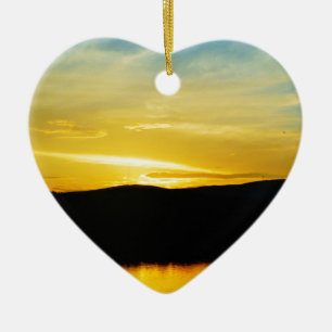 Geel Mt Lake Sunset Keramisch Ornament