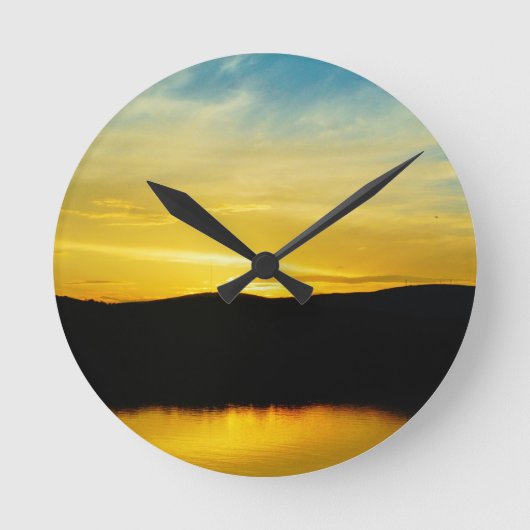 Geel Mt Lake Sunset Ronde Klok (Voorkant)