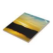 Geel Mt Lake Sunset Tegeltje (Zijkant)