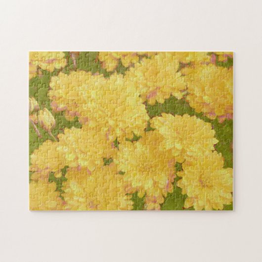 Geel Mum Bloem Kunst Puzzel (Horizontaal)