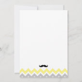 Geel Mustache Baby shower nodigt uit Kaart (Achterkant)