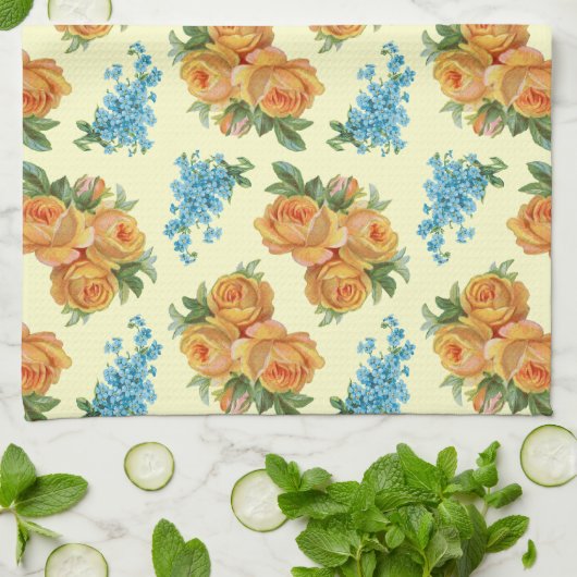 Geel nam de Blauwe Handdoek van het Patroon van Bl (Gevouwen)