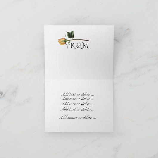 Geel nam toe bedankkaart (Binnen)