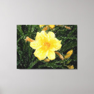 Geel Narcicuss bloem natuur originele kunst Canvas Afdruk
