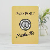 Geel Nashville Passport Bewaar de datum Save The Date (Staand voorkant)