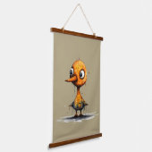Geel Nat Abstract Angry Duck Hangend Wandkleed (Gebogen)