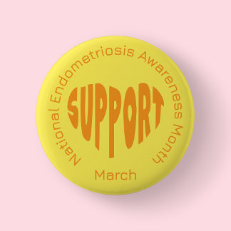 Geel Nationale Endometriose Bewustzijnsmaand Ronde Button 5,7 Cm