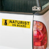 Geel, Naturist aan boord Bumpersticker (Op Truck)
