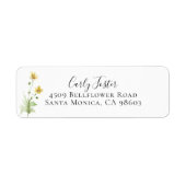 Geel natuurbloem Botanical Return Address Etiket (Voorkant)