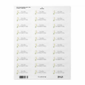 Geel natuurbloem Botanical Return Address Etiket (Full Sheet)