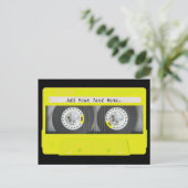 Geel Neon  Cassettebandje Briefkaart (Staand voorkant)