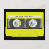 Geel Neon  Cassettebandje Briefkaart (Voorkant)